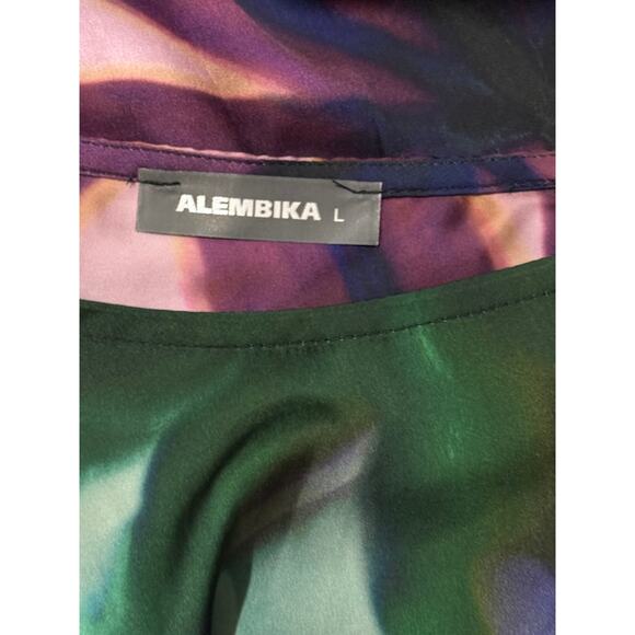 Alembika Cassandra Blouse in Cornflower Oversized Lagenlook Pull Over SZ LG - Picture 7 of 8